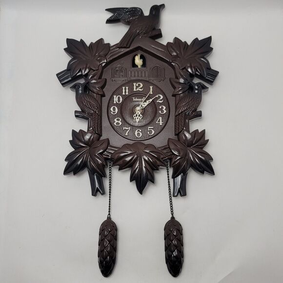 Vintage Telesonic Battery Operated Quartz Movement Music Cuckoo Clock - Picture 1 of 13